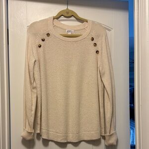 Croft & Barrow Cream Sweater with Button Details